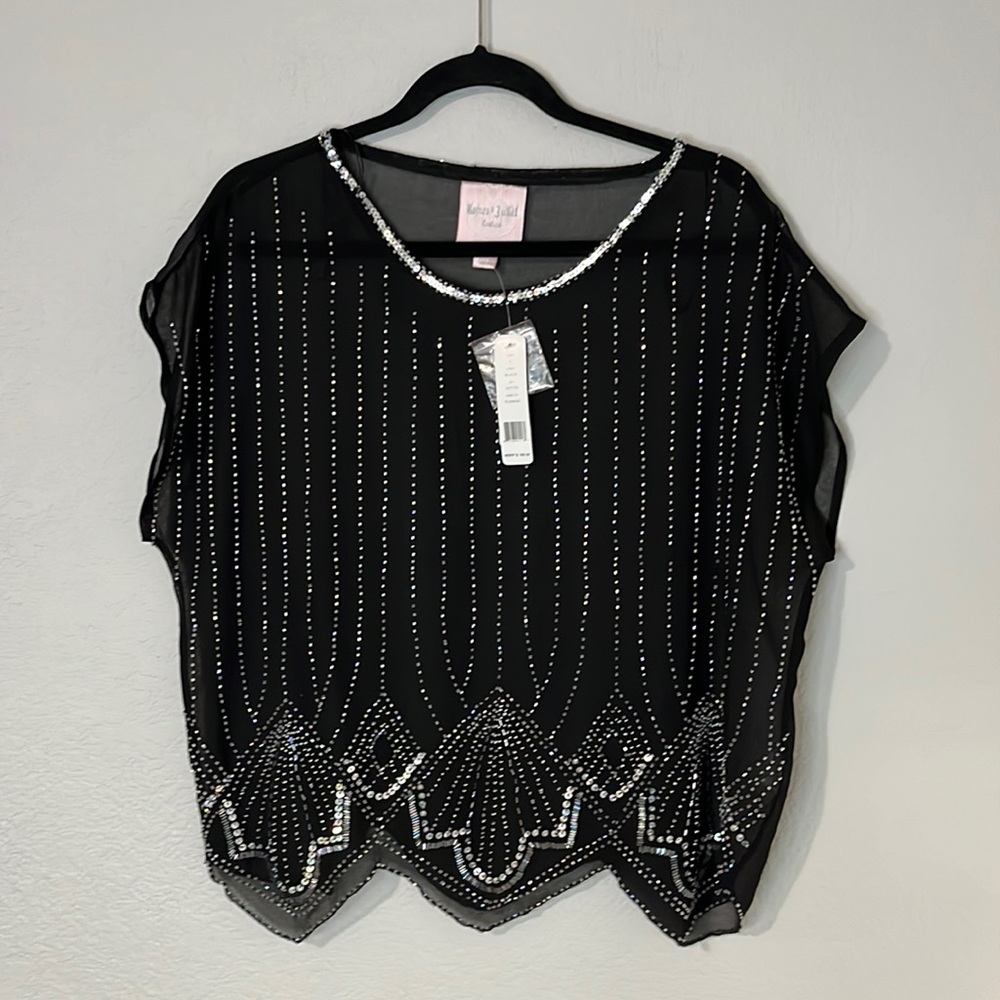 Romeo & Juliet NWT Sequin Sheer Top L